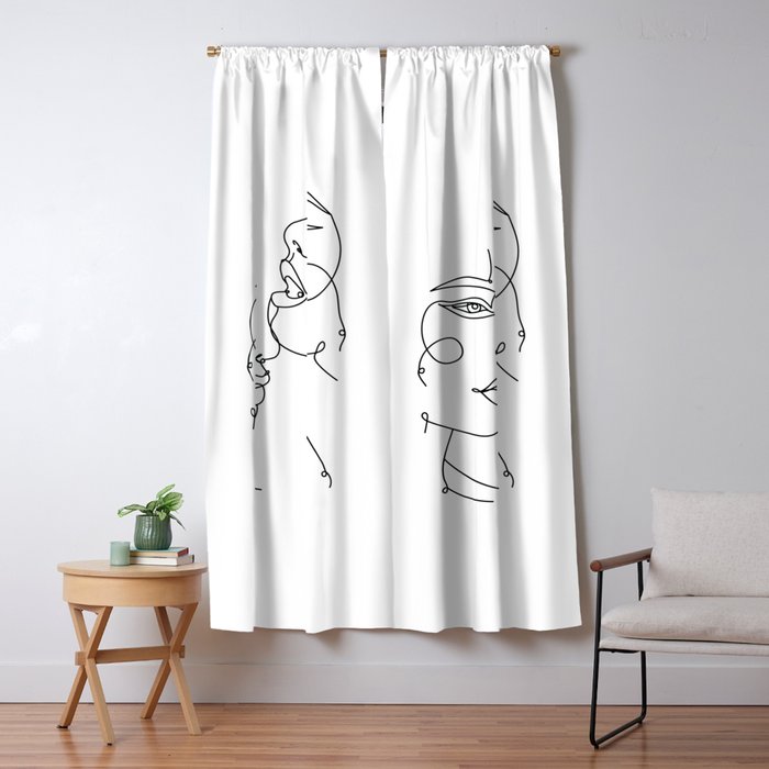 Secret Minimalist Two Faces In One Line Blackout Curtain By