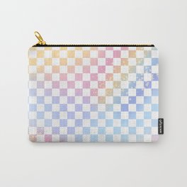 Pastel Rainbow Checkerboard Pattern Carry-All Pouch