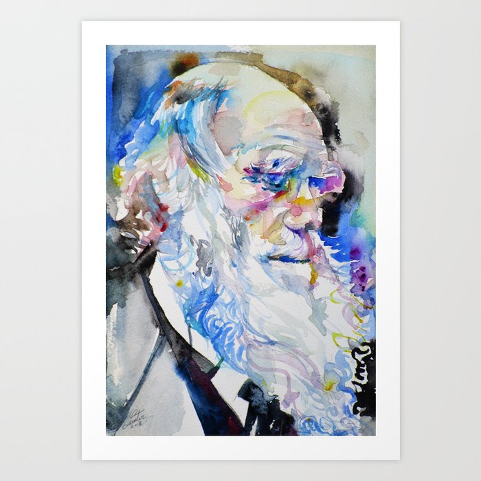 CHARLES DARWIN  - watercolor portrait.2 Art Print