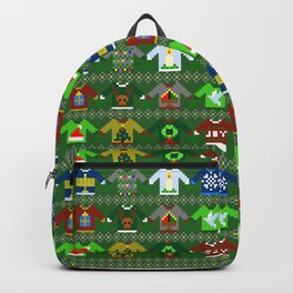 The Ugly 'Ugly Christmas Sweaters' Sweater Design Backpack | Funny, Pattern, Comic, Gamer, Uglysweater, Pixel, Graphicdesign, Nerdy, Sweater, Christmas 