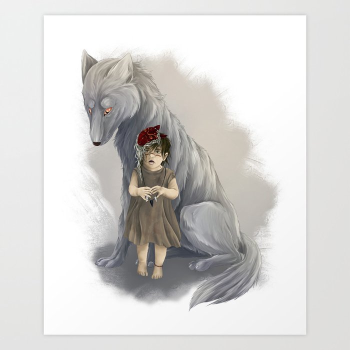 neither human nor wolf art print by devonbusby