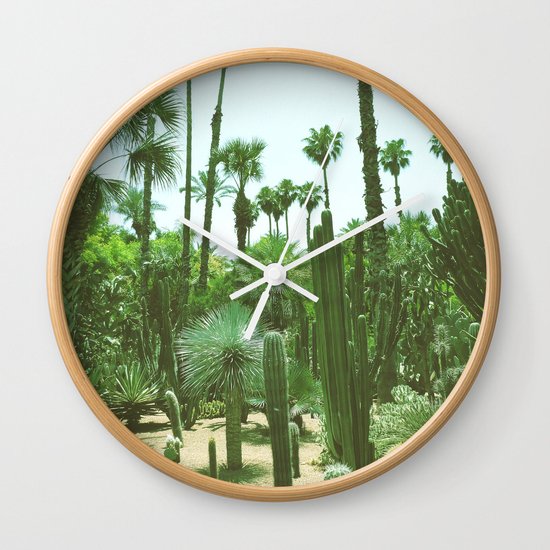 Tropical Cacti Gardens Wall Clock