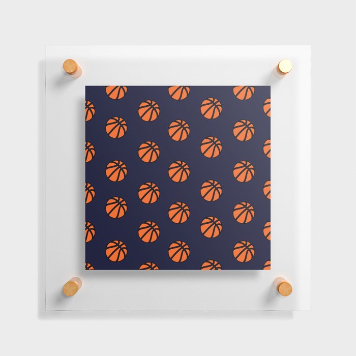 Blue Basketball Lover Sports Fan Print Pattern Floating Acrylic Print