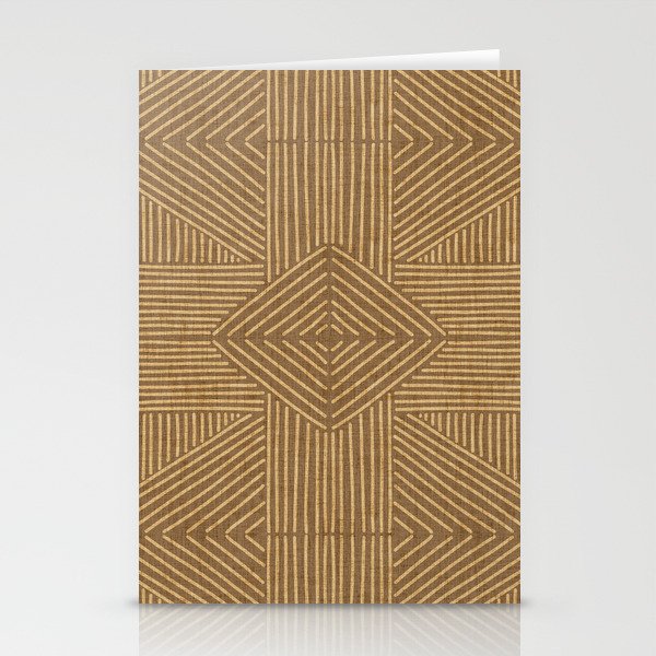 Golden ochre lines - textured abstract geometric Stationery Cards