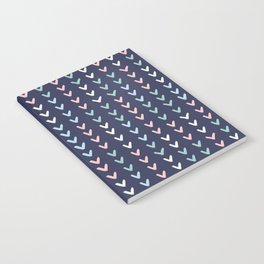 Pink and blue repeat heart pattern Notebook