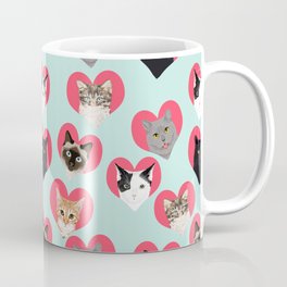 Cat hearts valentines day cat lady gifts for cat lovers cat breeds pet portraits Mug