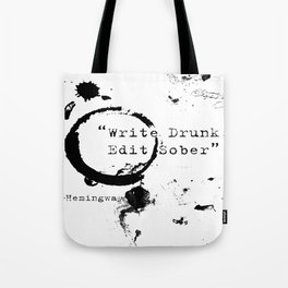 Hemingway Writing Quote Tote Bag | Black and White, Graphic Design, Funny, Typography 