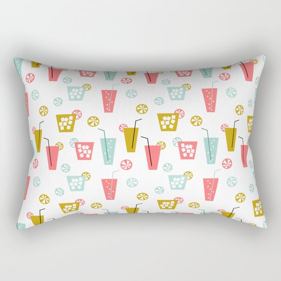 Happy Hour - Drinks cocktails art design illustration modern bright happy bar tiki hawaii island Rectangular Pillow