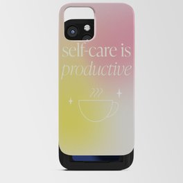 Self-Care Is Productive Gradient Coffee Cup Quote iPhone Card Case