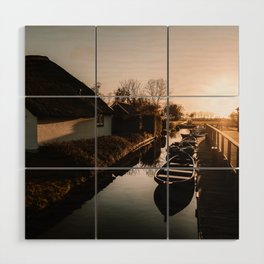 Sunset canals Giethoorn Wood Wall Art