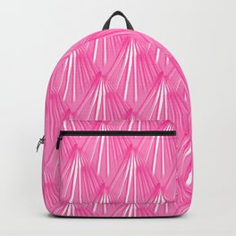 Art Deco Tropical Beach Palm Vacation Vector Red Tones Backpack