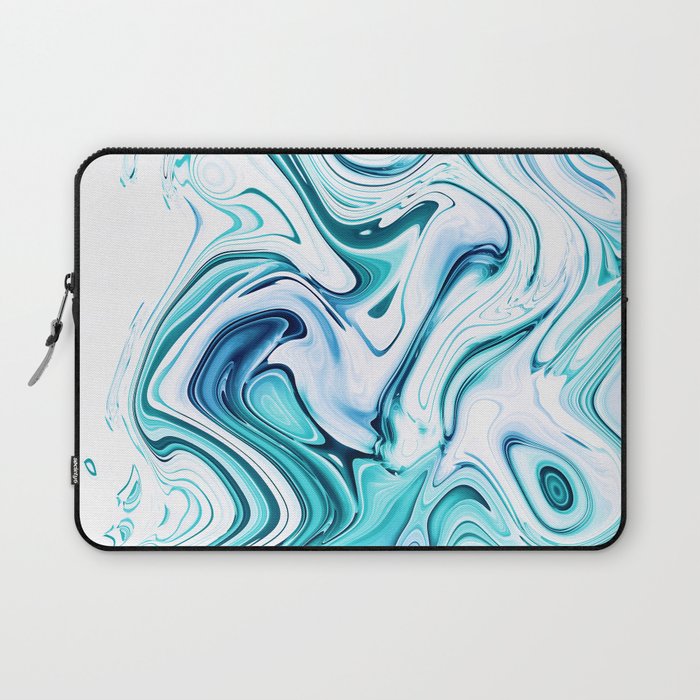 Liquid Marble - aqua & blues Laptop Sleeve