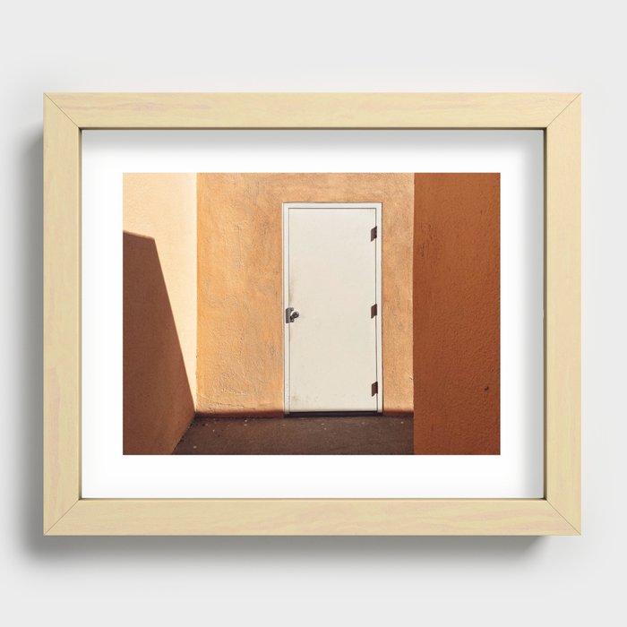 Doors of Los Angeles - Orange and White Recessed Framed Print