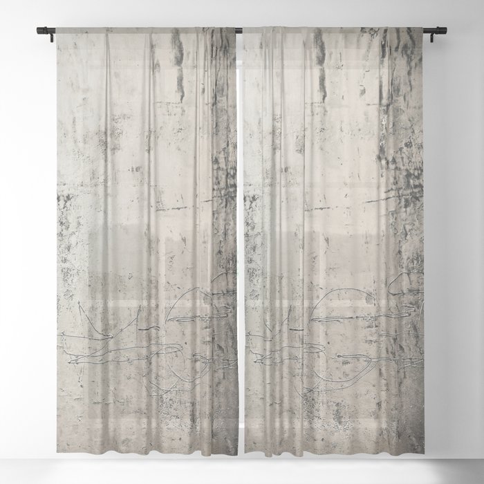 Abstract gray Sheer Curtain