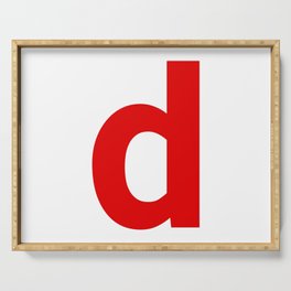 letter D (Red & White) Serving Tray