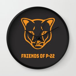 P22 Mountain Lion Orange Wall Clock