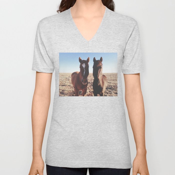 Horse Friends V Neck T Shirt