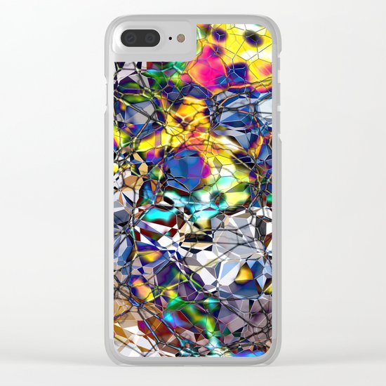 Colorful Web of Geometry Clear iPhone Case
