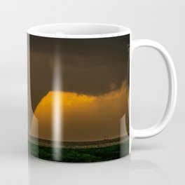 Silhouette - Large Tornado at Sunset in Kansas Coffee Mug