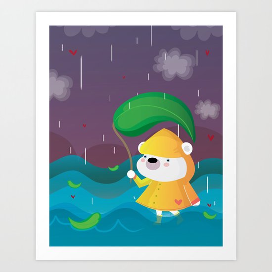 Walk on the rain Art Print