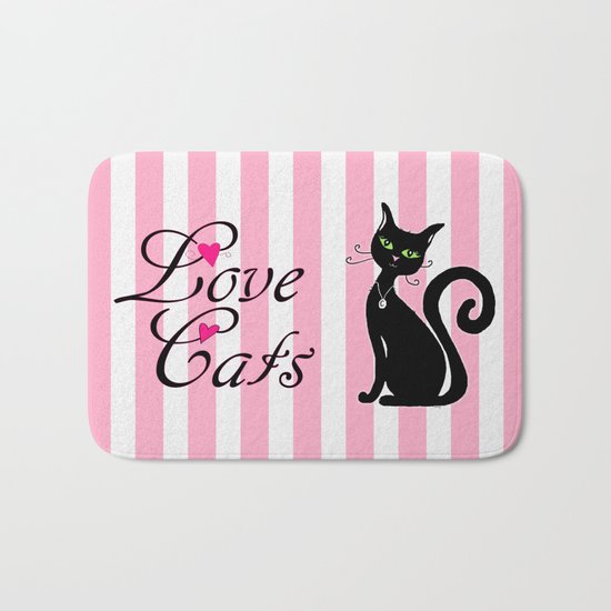 Love Cats Bath Mat