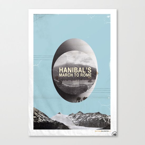 Hanibal's march to rome - http://matthewbillington.com Canvas Print