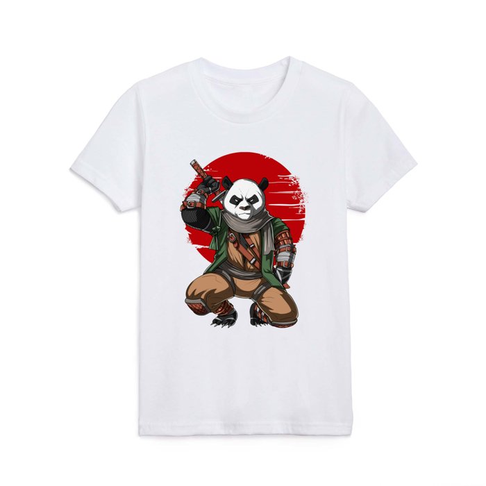 Panda Bear Ninja Samurai Kids T Shirt