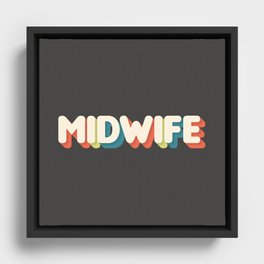 Retro Midwife Framed Canvas