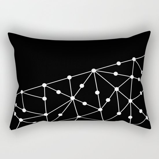 Abstract black and white pattern. Mesh . Rectangular Pillow