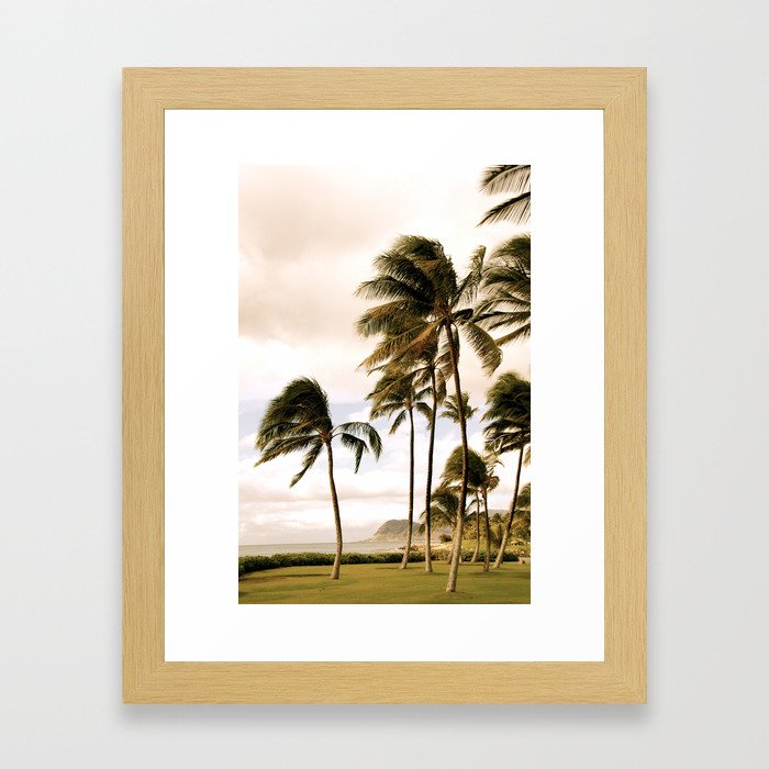 Vintage Hawaii Palm Trees Framed Art Print