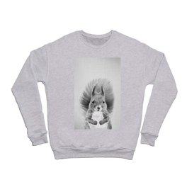 Squirrel 2 - Black & White Crewneck Sweatshirt