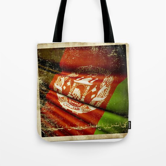 Grunge sticker of Afghanistan flag Tote Bag