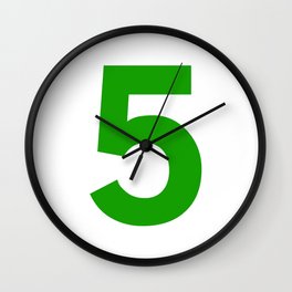 Number 5 (Green & White) Wall Clock