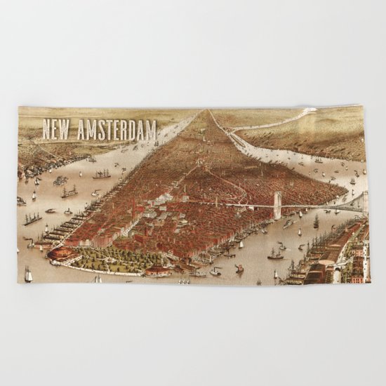 New Amsterdam - 1880 Beach Towel