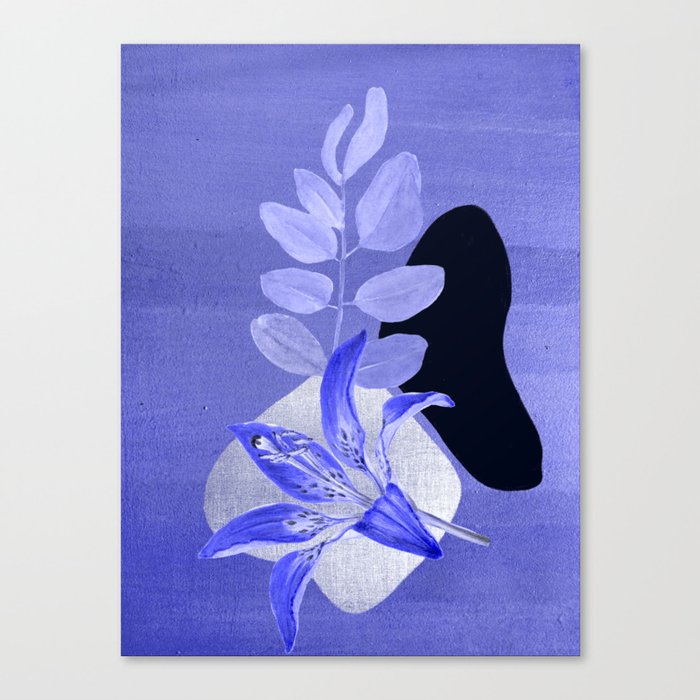 Very Peri Flower Bouquet Grunge Canvas Print