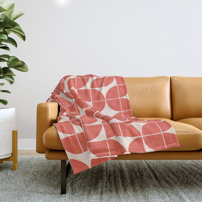 Mod Circles - orange Throw Blanket
