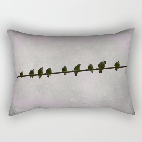 9 Birds on a Wire Rectangular Pillow