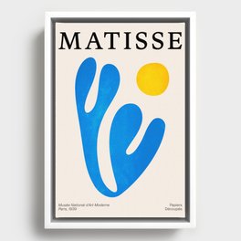 Blue Leaf & Sun: Matisse Paper Cutouts I Framed Canvas