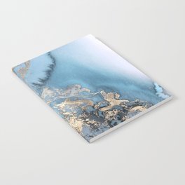 Gold and Blue Marble Notebook