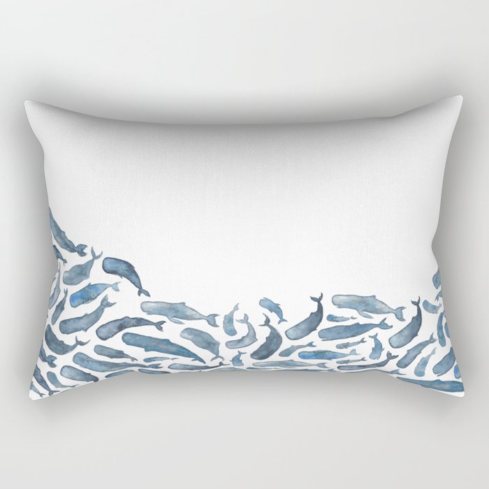 Whale Wave.  Rectangular Pillow