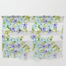 Blue purple floral - botanical pattern Wall Hanging