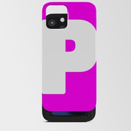 P (White & Magenta Letter) iPhone Card Case