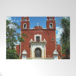Mexico Photography - Beautiful Catholic Church Under The Blue Sky Welcome Mat