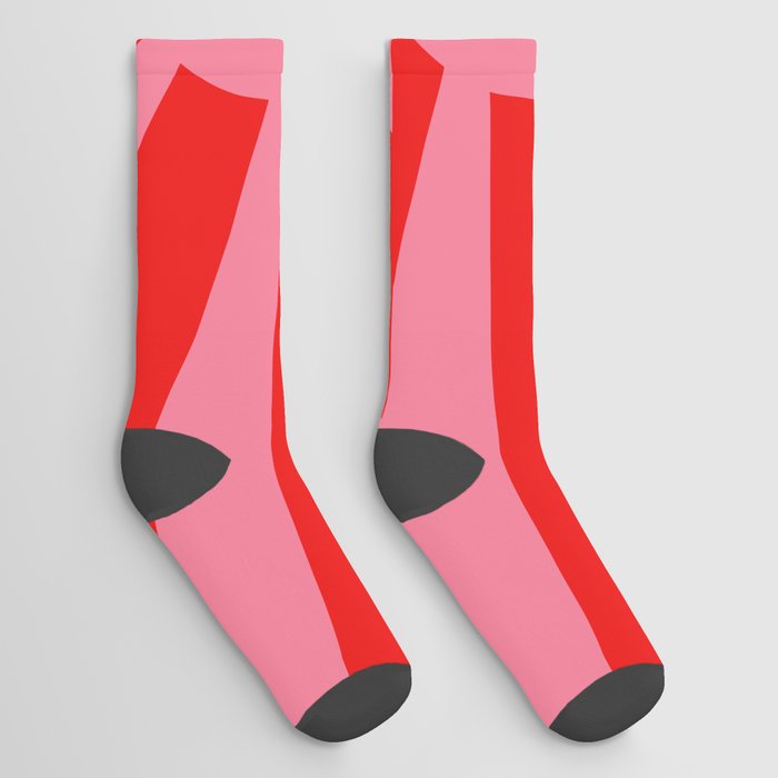 Pink Red Summer Sun Socks