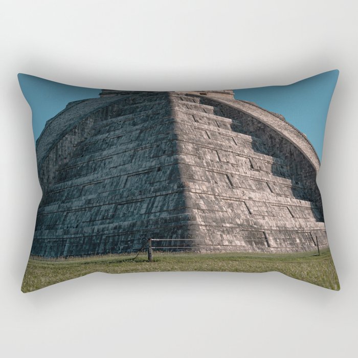 Mexico Photography - Ancient Building Under The Blue Sky Rectangular Pillow