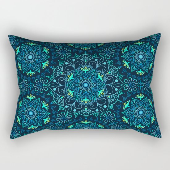 Mandala_Cerulean Rectangular Pillow