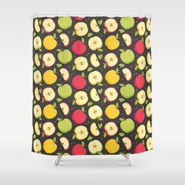 Colorful apple seamless pattern design Shower Curtain