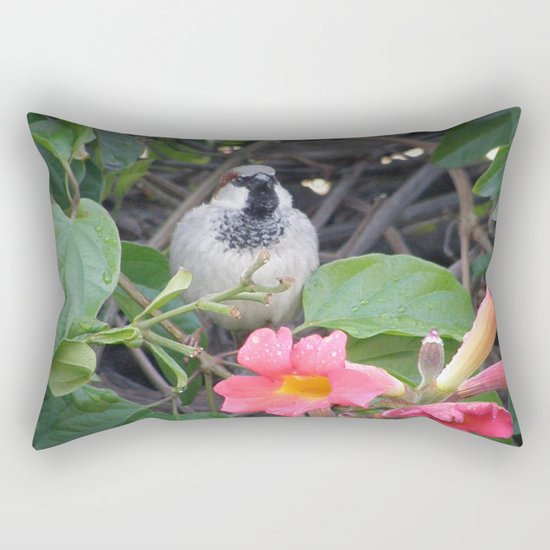 Sparrow in the Vine Rectangular Pillow