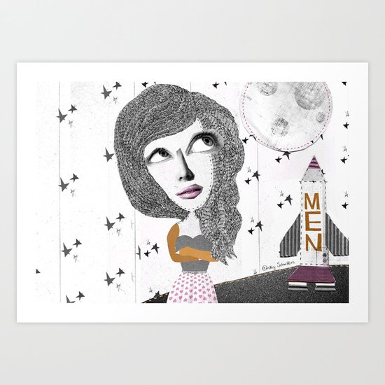 If we can put one man on the moon... why not them all? Art Print