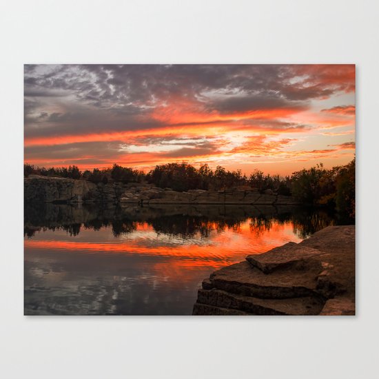 Sunset at Halibut Point Quarry Canvas Print